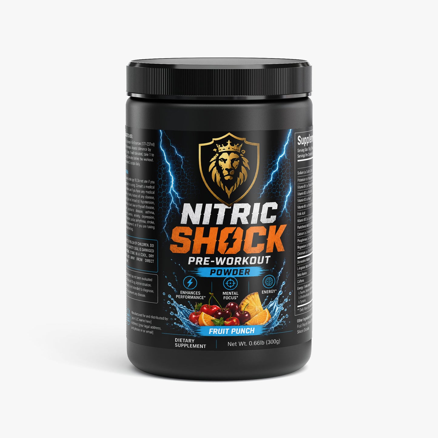 Nitric Shock Pre-Workout Powder (Fruit Punch)