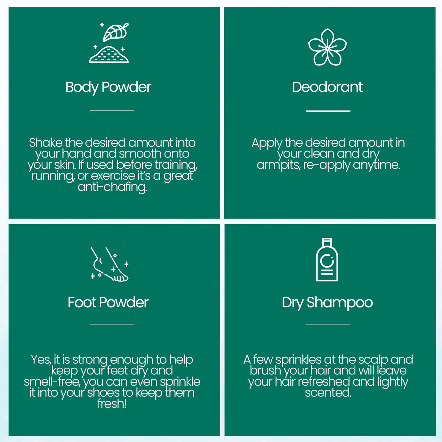 Multi-Use All-Natural Body Powder. Eco-Friendly.