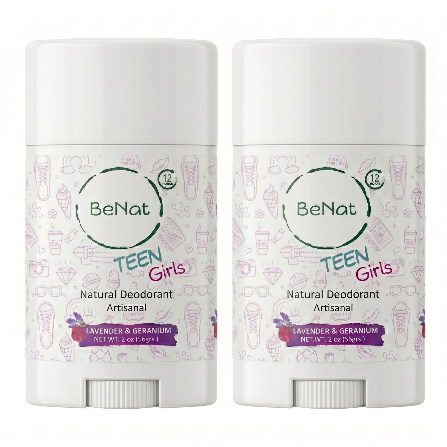 2-Pack all-Natural Deodorants for Kids & Teens