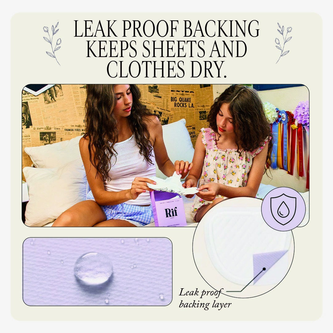 Organic Cotton and Hemp Fiber Menstrual Long / Night Pads Bundle with Wings 25% more absorbency